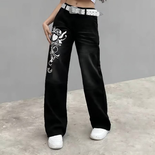 Pantalon Baggy en Denim pour femme, taille haute, jambes larges, surdimensionné, grande taille, Boyfriend Cargo, Streetwear, Y2K